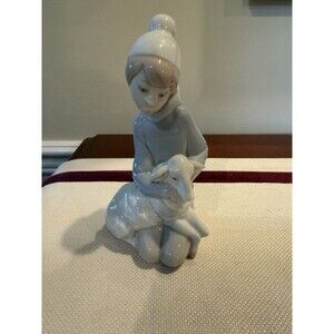 VTG Lladró Shepherd Boy with Lamb Porcelain Figurine (Model #4676)